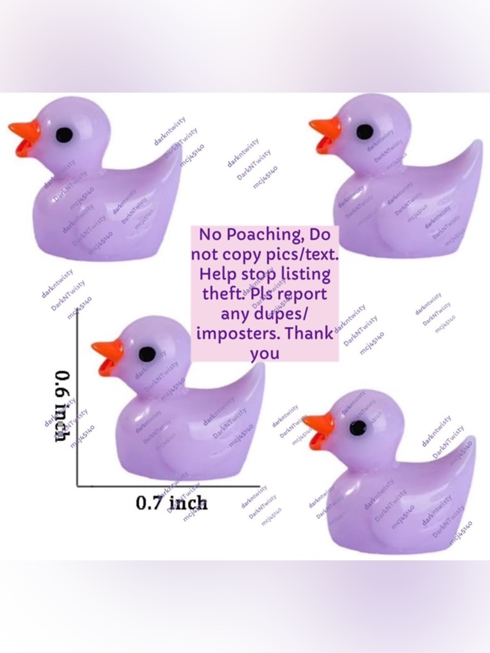 Bundles only. Great add on! 12 piece Mini Purple Resin Ducks - Picture 2 of 6